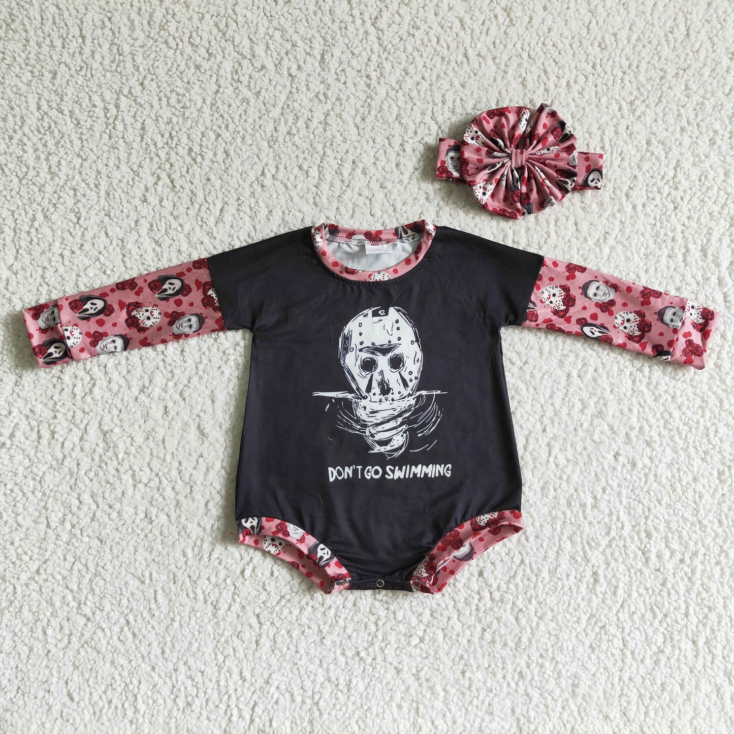 LR0124 Halloween Girls Shirt Romper