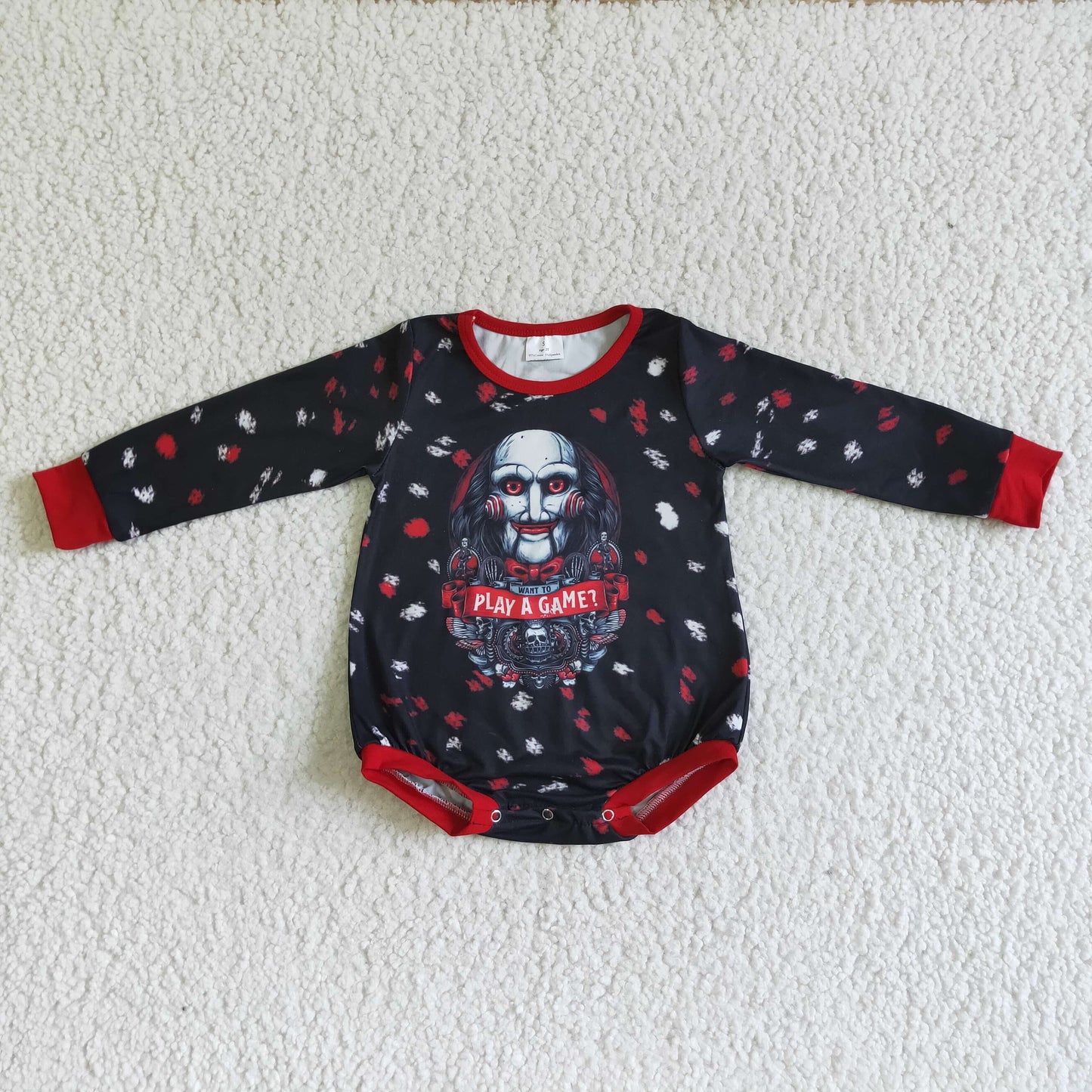 LR0145  Baby Girls Halloween Long Sleeve Shirt Romper
