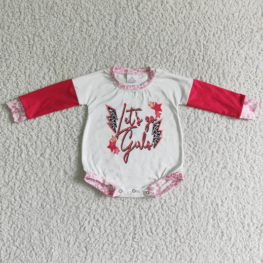 LR0149 Baby Girls Shirt Romper Let's Go Girls