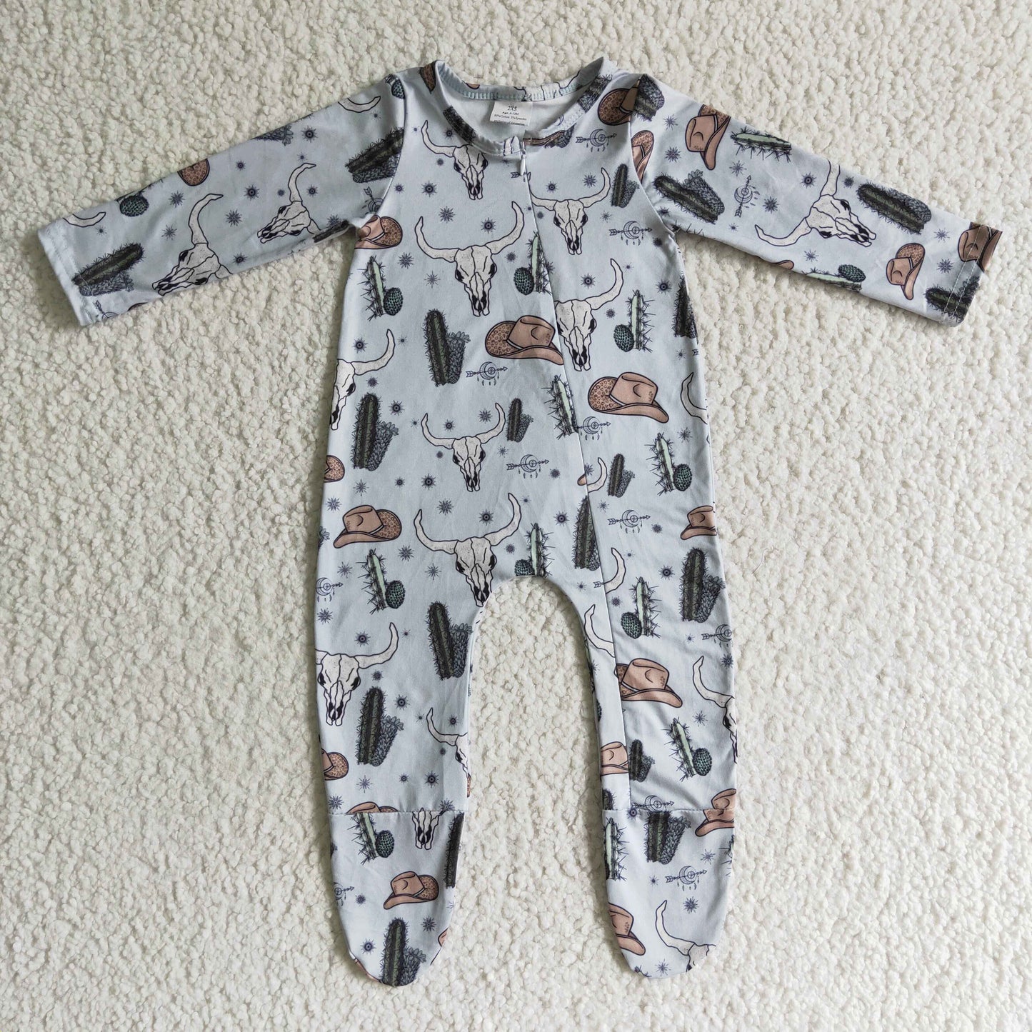 Baby Boys Western Cow Footed Romper