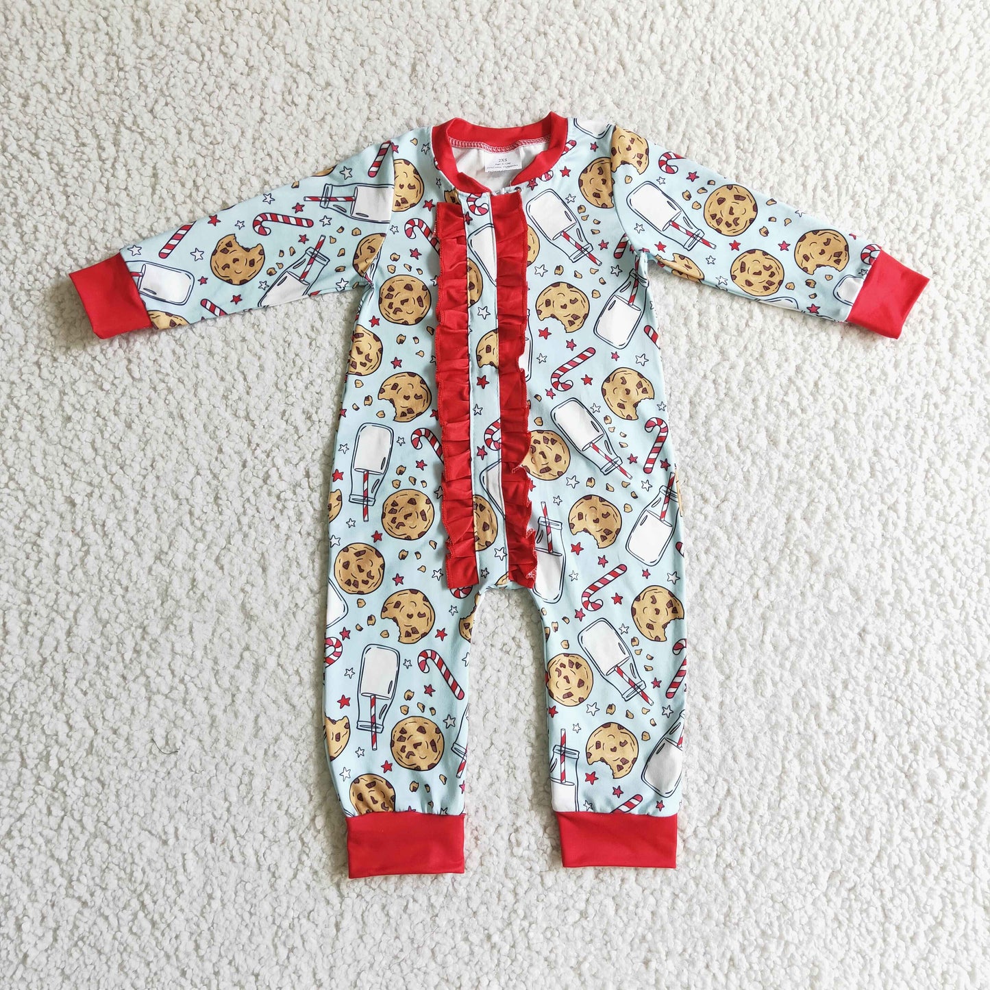 Baby Sibling Christmas  Milk Santa Cookie Outfit and Romper