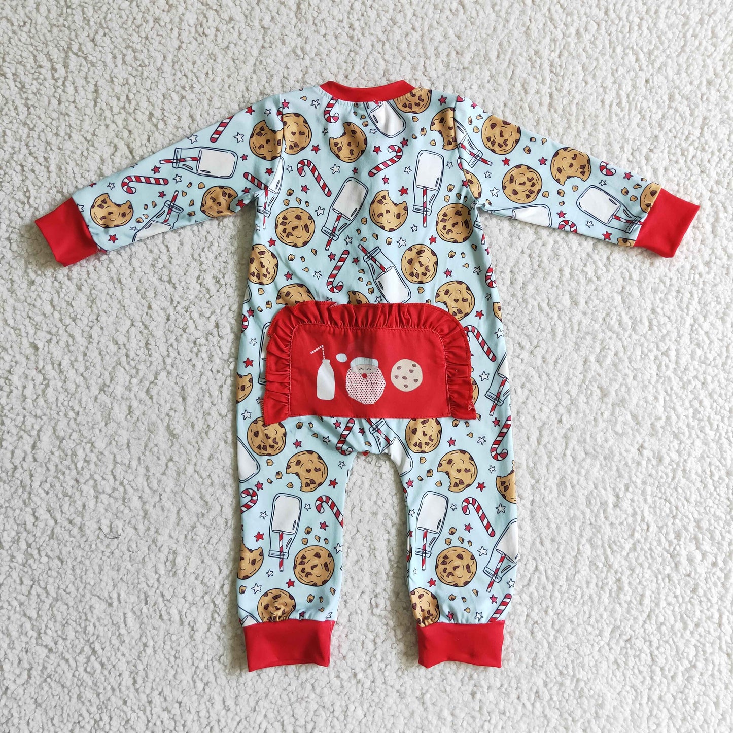 Baby Sibling Christmas  Milk Santa Cookie Outfit and Romper