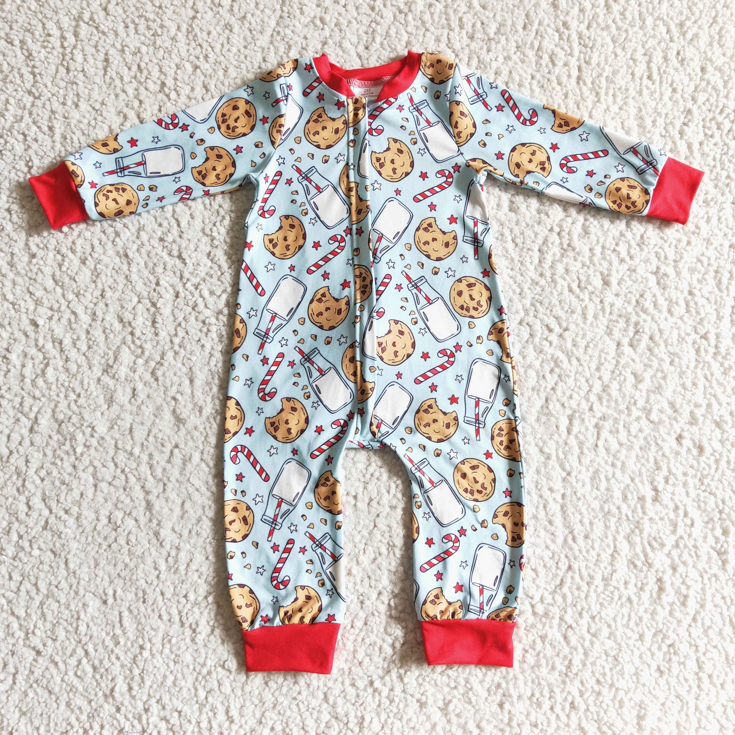 Baby Sibling Christmas  Milk Santa Cookie Outfit and Romper