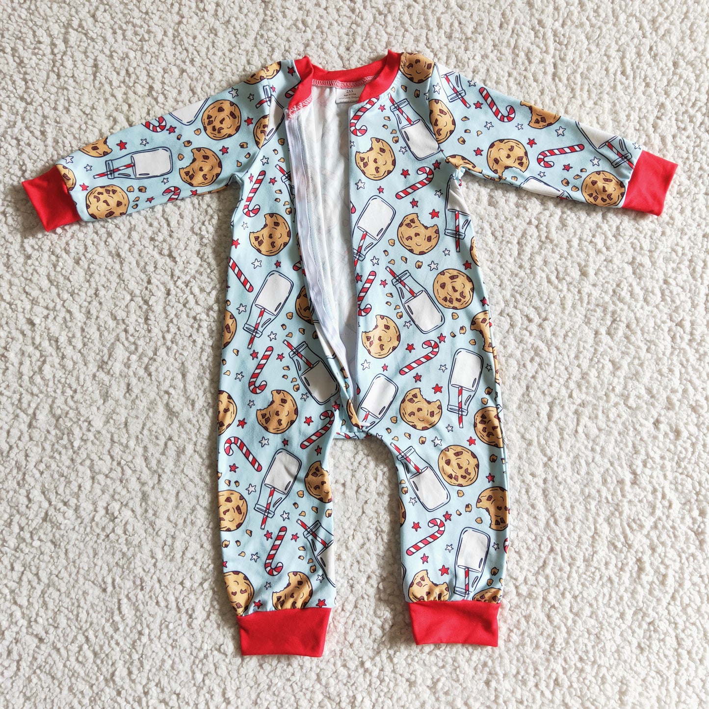 Baby Sibling Christmas  Milk Santa Cookie Outfit and Romper