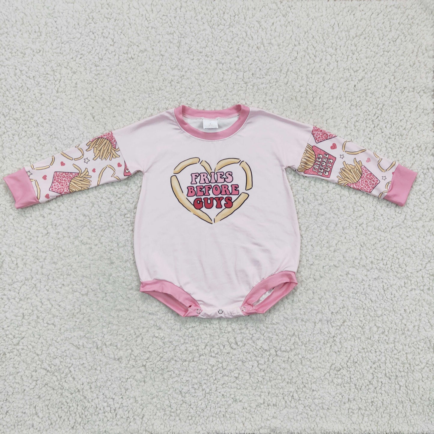 Newborn Baby Girls Valentine's Day Friles before Guys Romper