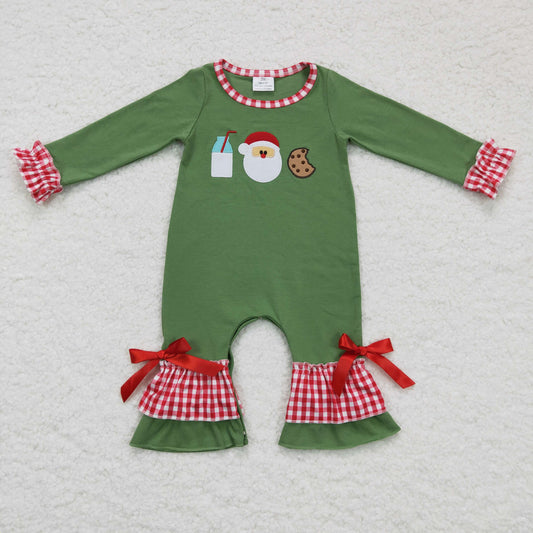 Newborn Baby Girls Christmas Milk Santa Cooike Romper