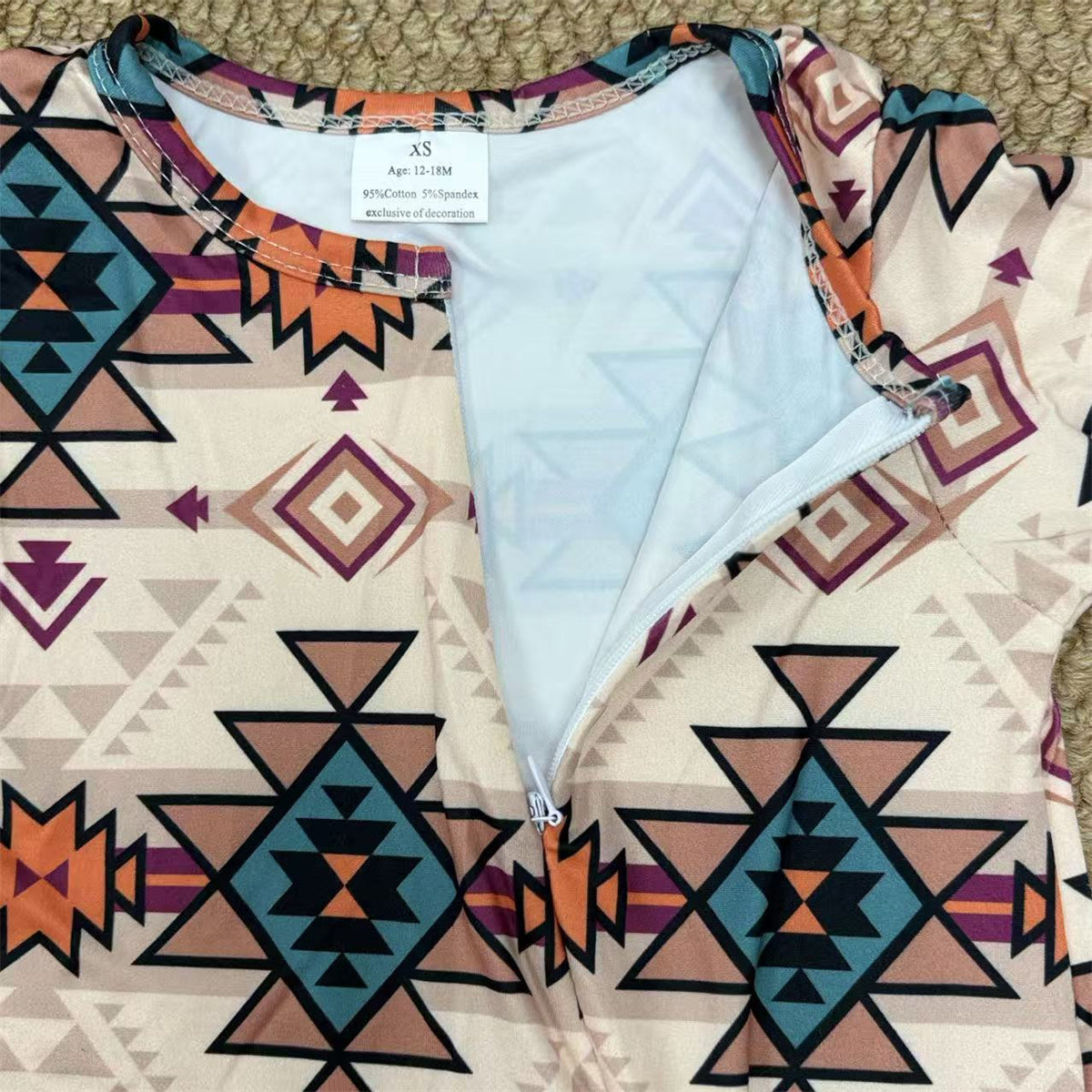 Baby Boys Sibling Western Aztec Zipper Footie Romper/Shirts Top