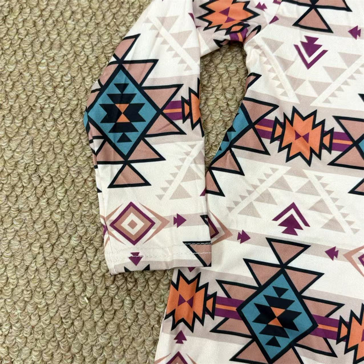 Baby Boys Sibling Western Aztec Zipper Footie Romper/Shirts Top