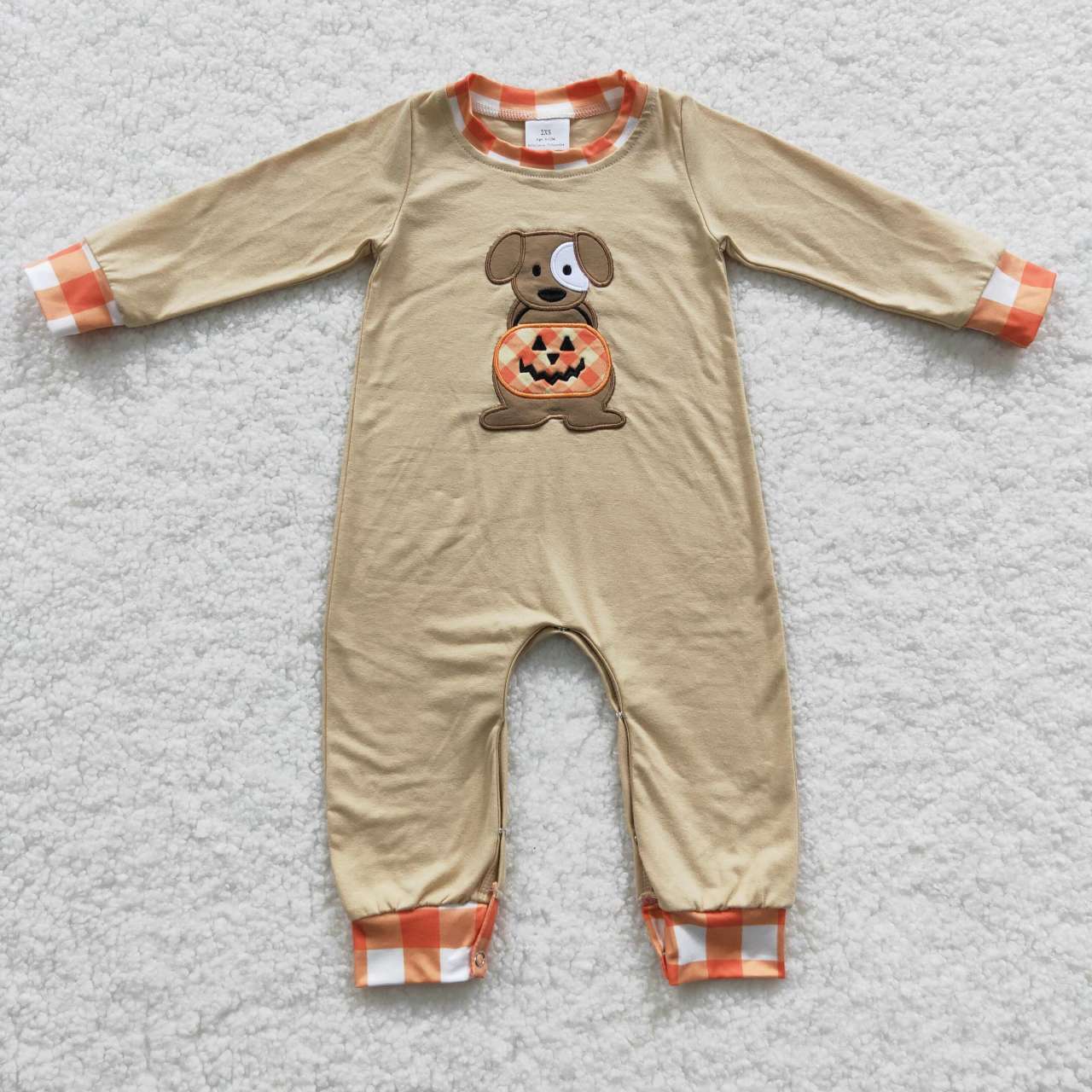 USA ShopBabgy Boys Halloween Pumpkin Dog Romper