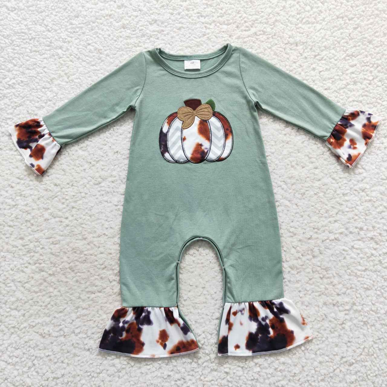 Baby Girls Cow Print Pumpkin Top Legging Outfit