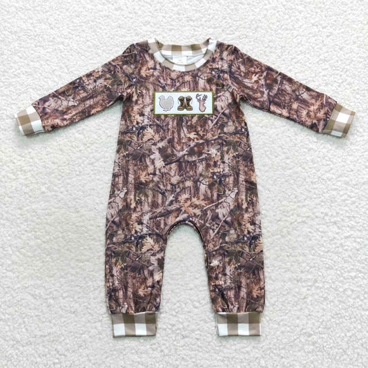 Thanksgiving Hunnting Camo Baby Boys Romper