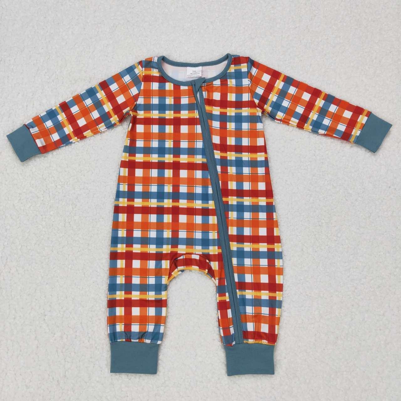 Newbron Baby Boys Thanksgiving Plaid Romper