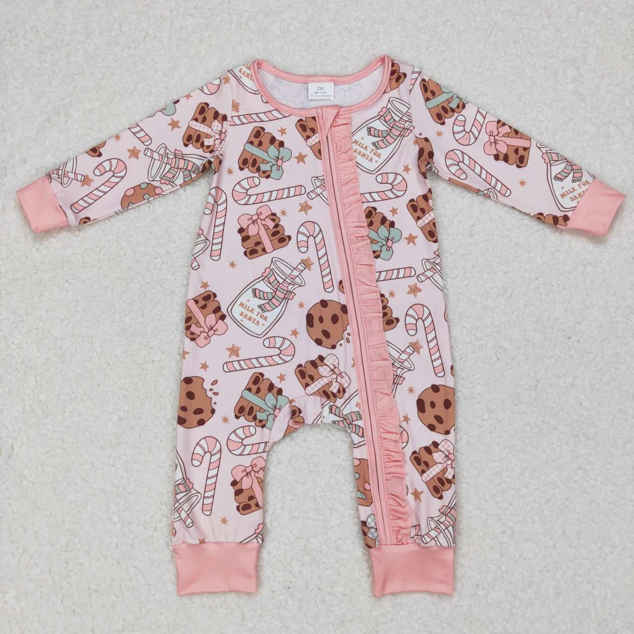 Sibling Girls Boys Christmas Cookie Candy Milk Rompers Pajamas Clothes Set