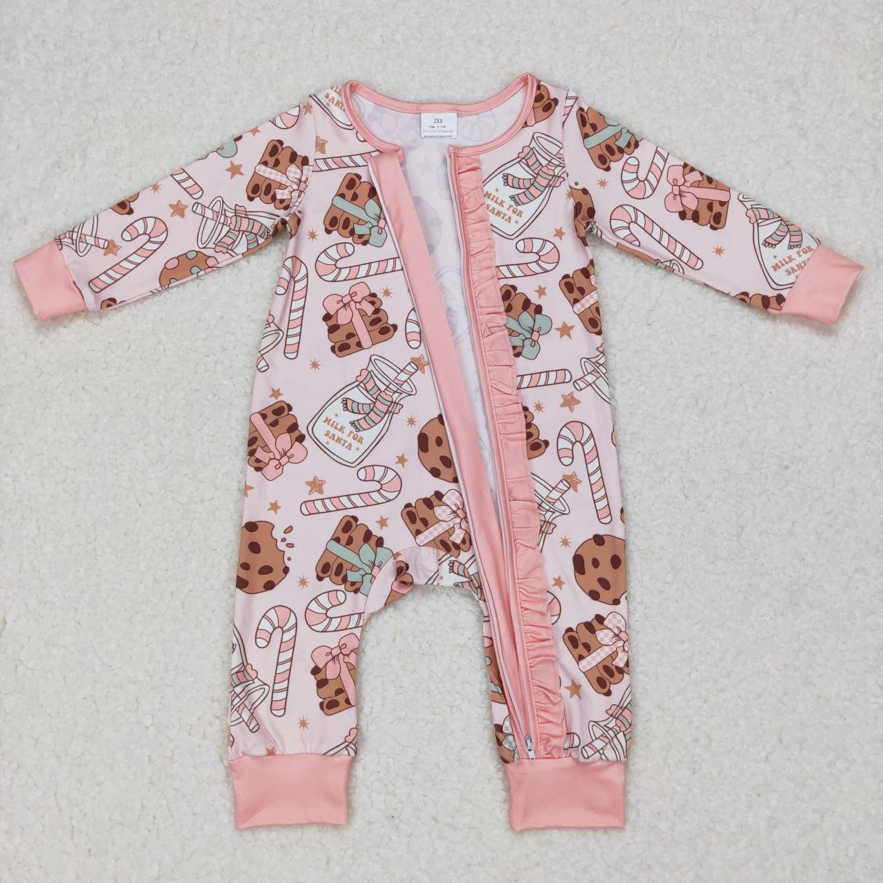 Sibling Girls Boys Christmas Cookie Candy Milk Rompers Pajamas Clothes Set