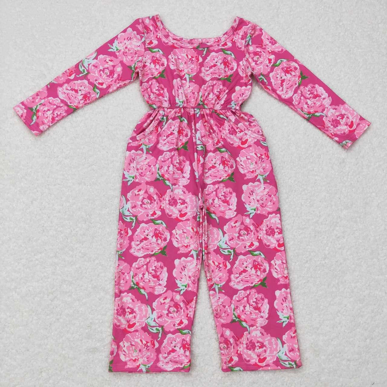 Toddler Baby Girls Hot Pink Floral Sister Clothes