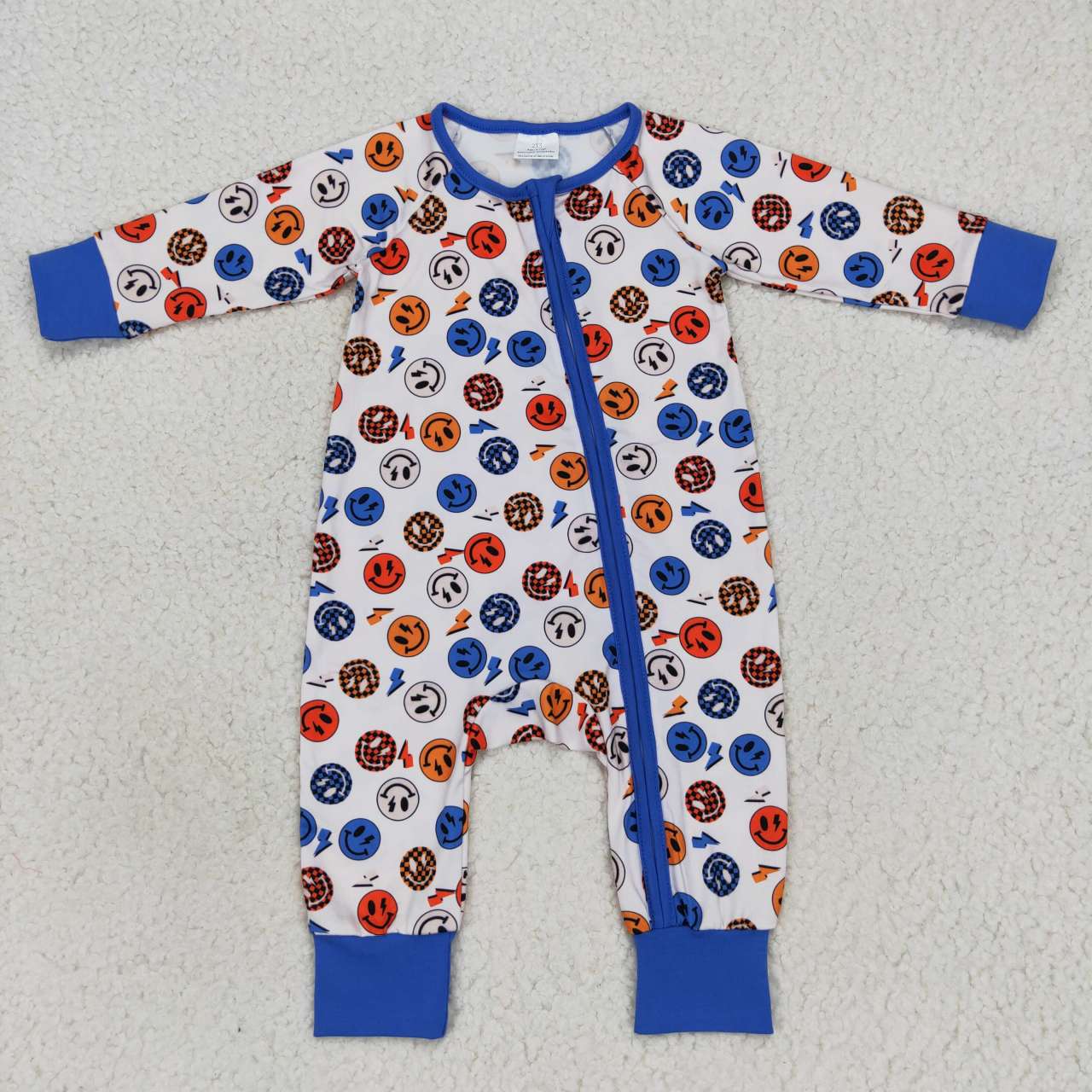 Baby Boys Brother  Happy Face Long Sleeve Pajama Set and Romper