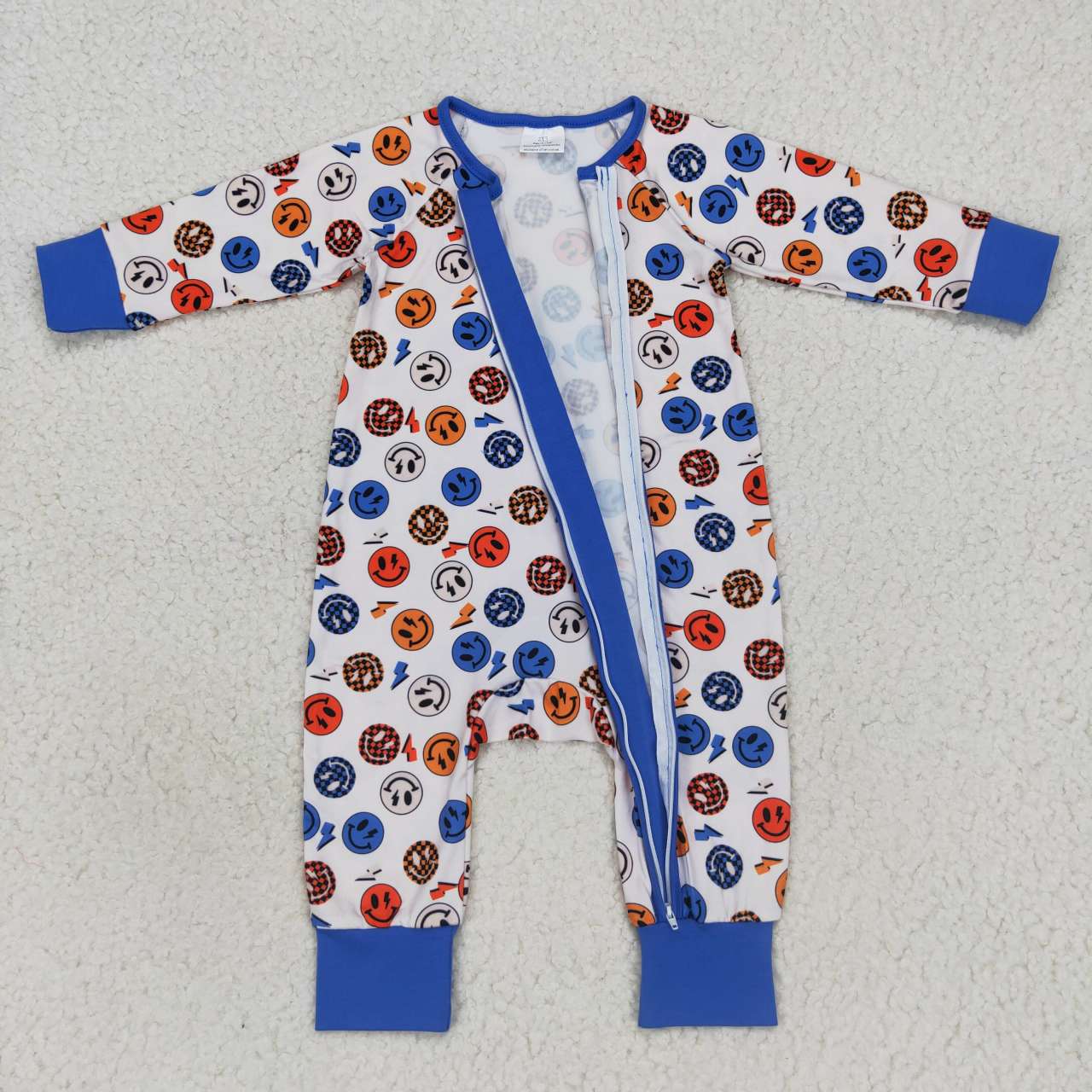 Baby Boys Brother  Happy Face Long Sleeve Pajama Set and Romper