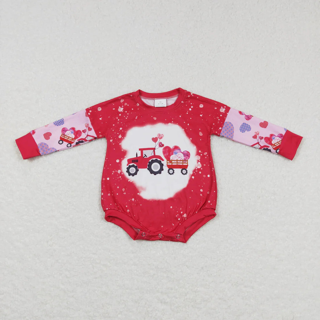 Sibling Baby Kids Hearts Trucks Top Bell Bottom Pants Valentine Pajamas Clothes Sets Dress Rompers