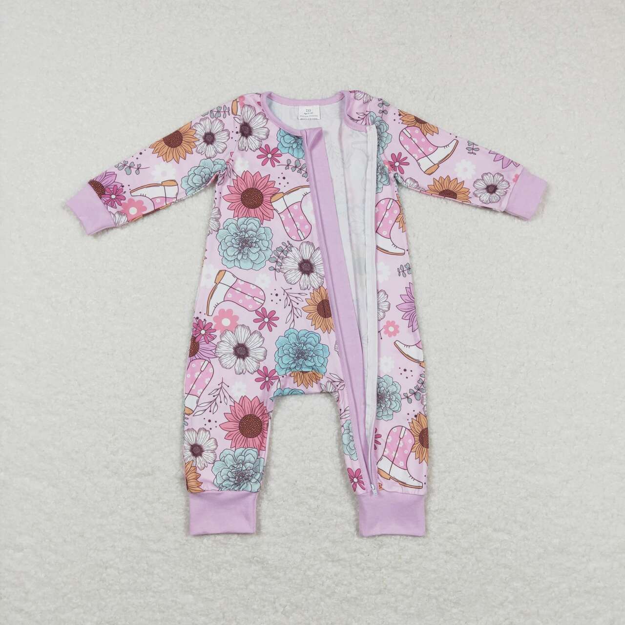 Baby Girls Sister Cowgirl Floral Boots Jumpsuit and Romper