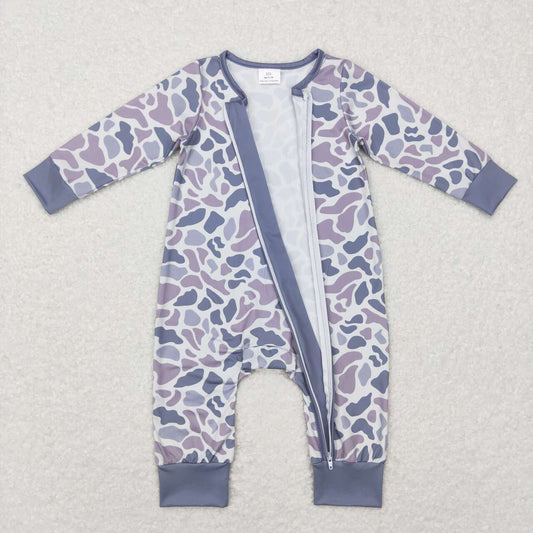 USA Shop Baby Boys Camo Long Sleeve Zip Romper