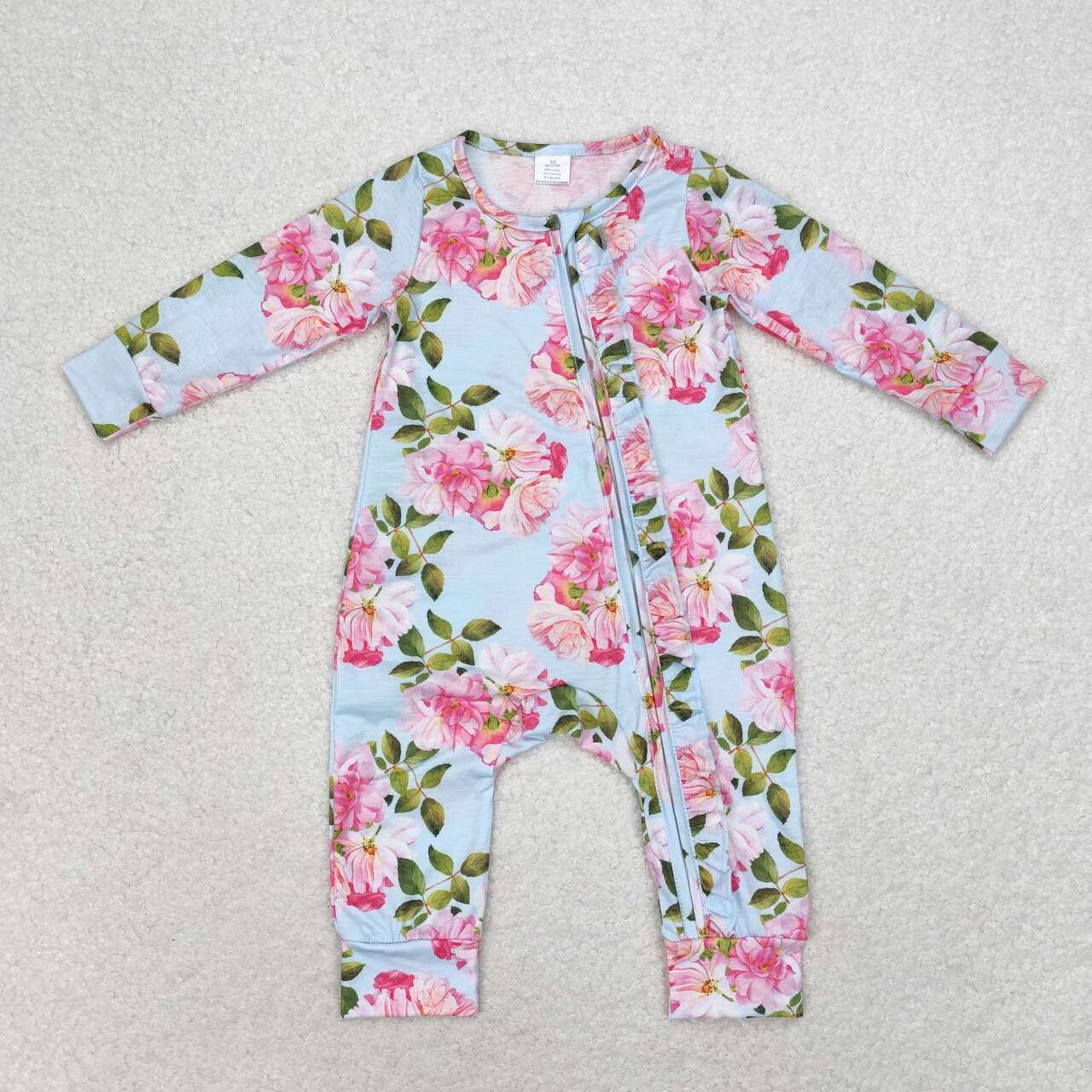 USA Shop Baby Girls Pink Flowers Ziper Romper