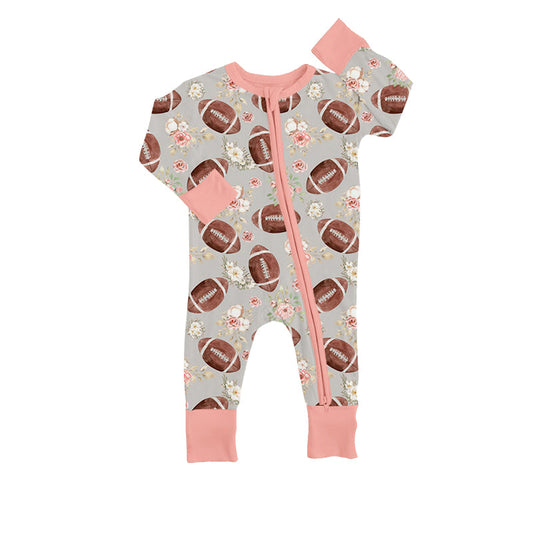 Newborn Baby Girls Football Team Flower Romper Pre-order