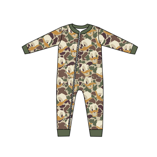 LR0962 Newborn Baby Boys Camo Cartoon Duck Romper Pre-order