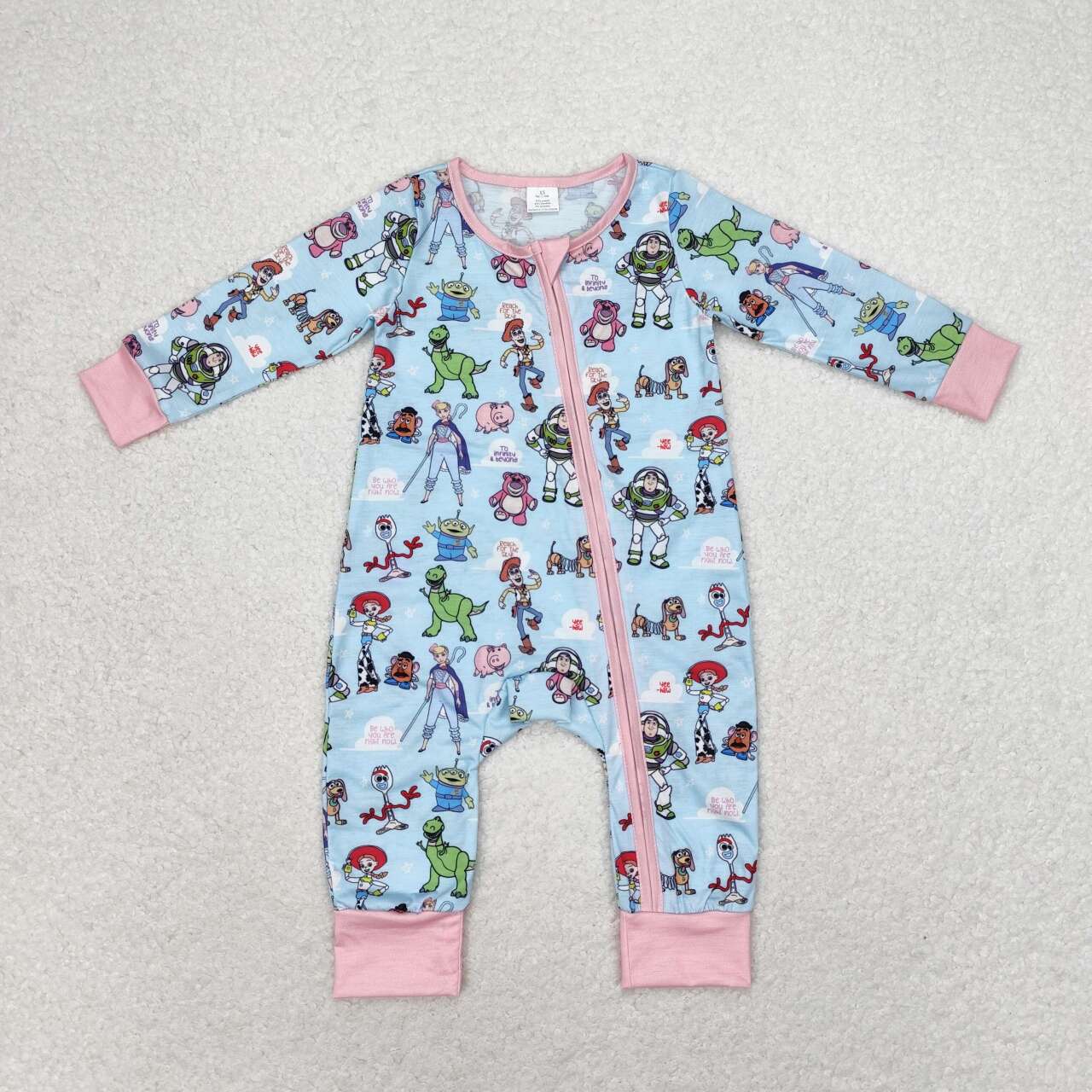 Baby Girls Cartoon Toy Zipper Bamboo Romper