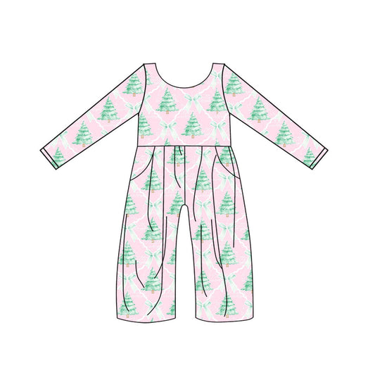 LR1020 Baby Girls Christmas Tree Long Sleeve Jumpsuit Pre-order