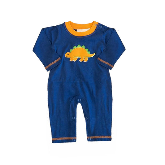 LR1028 Newborn Baby Boys Dinosaur Navy  Long Sleeve  Romper Pre-order