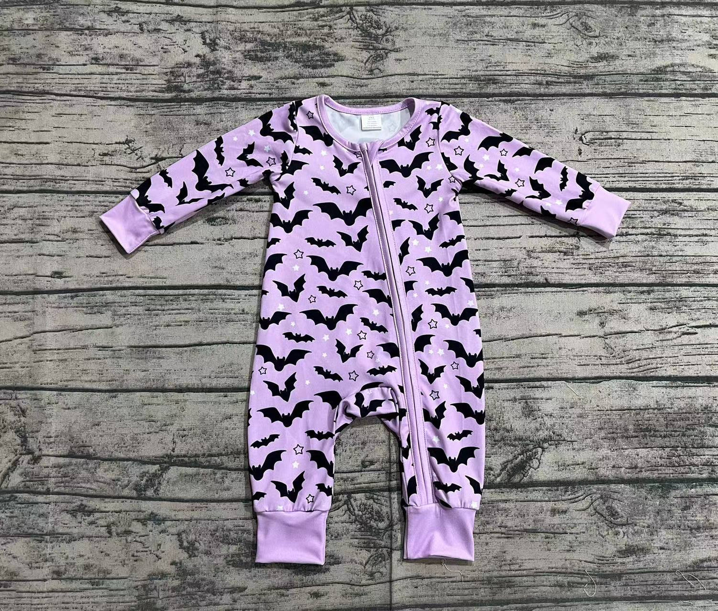 Newborn Baby Girls Bat Purple Bamboo Romper