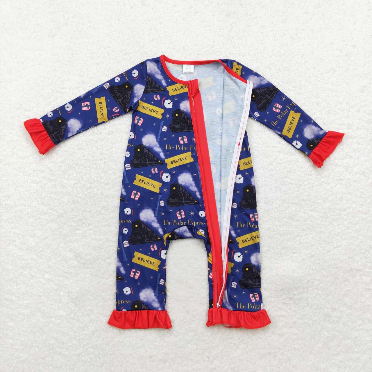 Baby Girls Boys Sibling Christmas Polar Express Pajama and Romper