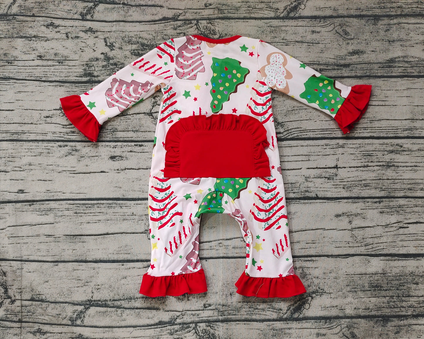 Newborn Baby Girls Christmas Tree Cake Romper Preorder