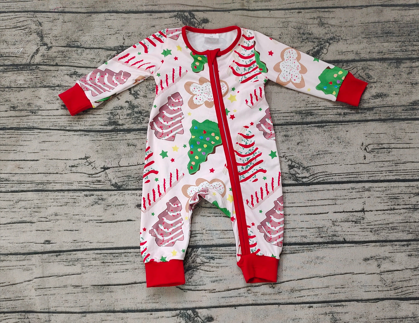 Newborn Baby Boys Christmas Tree Cake Romper