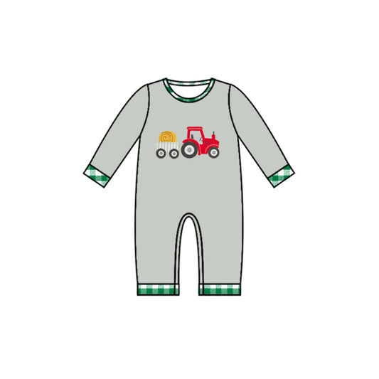 LR1181 Baby Boys Dear Long Sleeve Tractors Romper Preorder