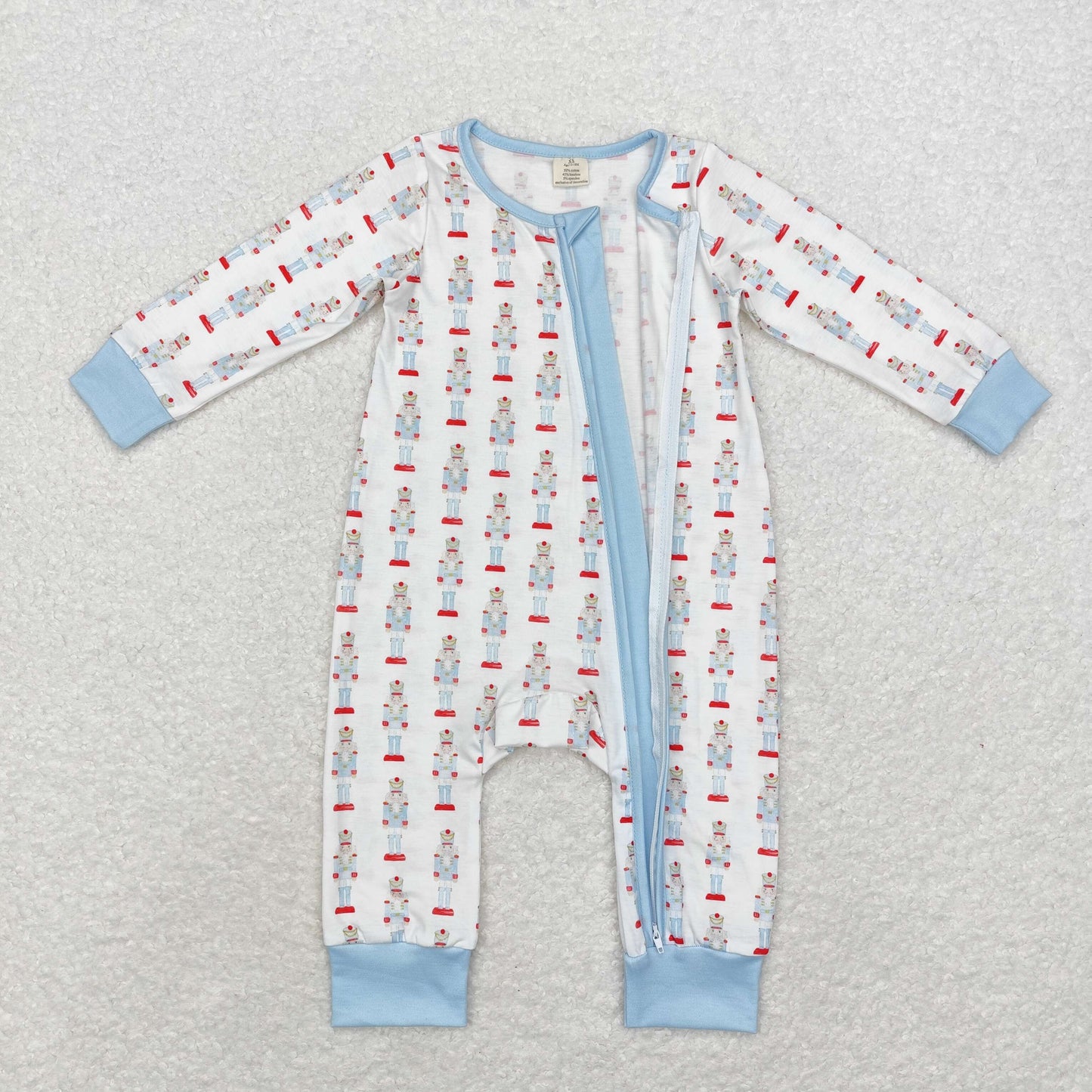 Baby Sibling Christmas Soldier Bamboo Romper