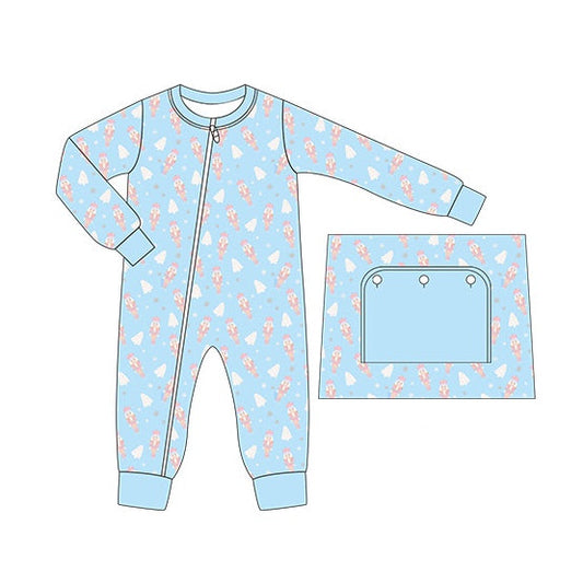 Baby Boys Christmas Soldier Blue Romper Pre-order