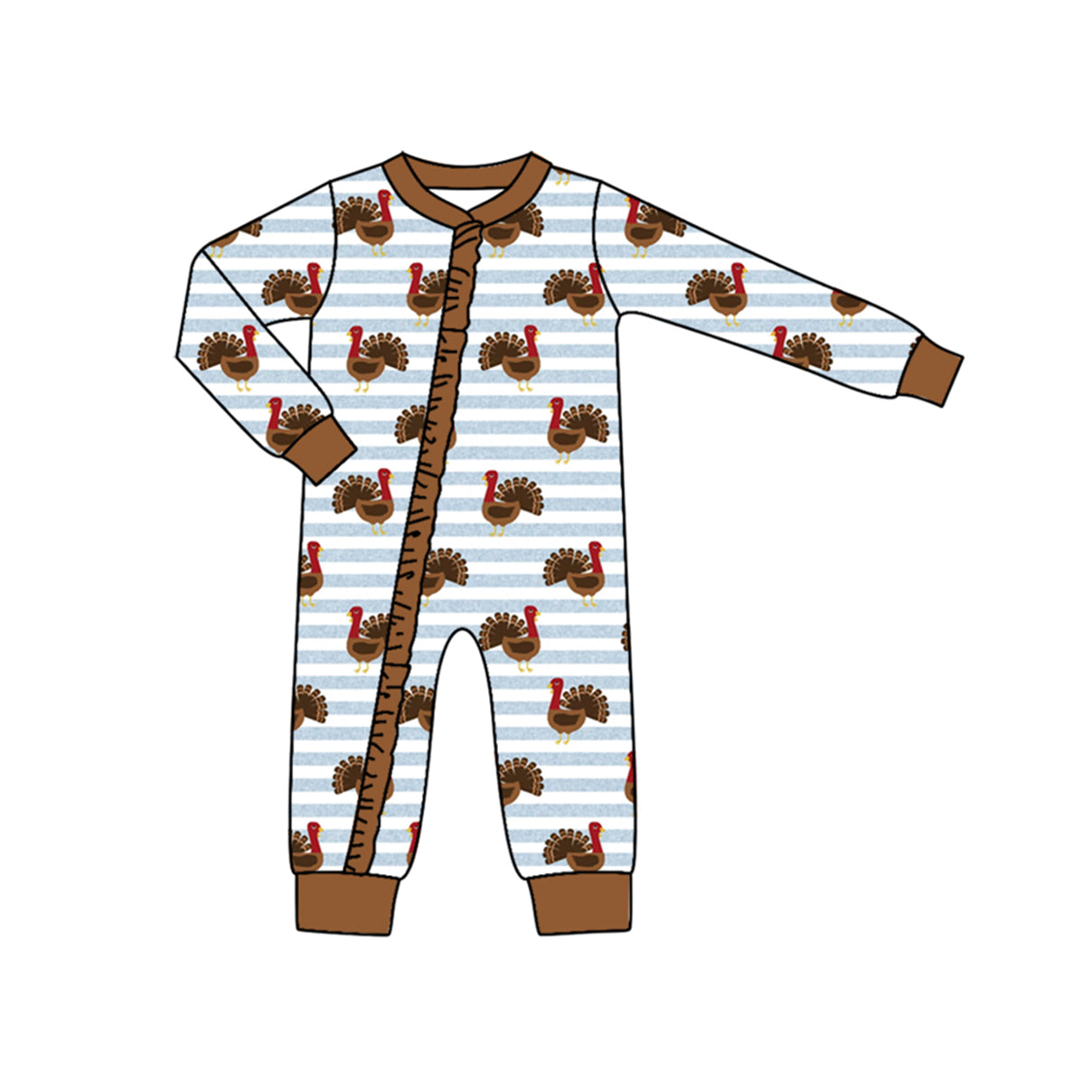 LR1192 Thankgiving Turkey Girls Romper Preorder