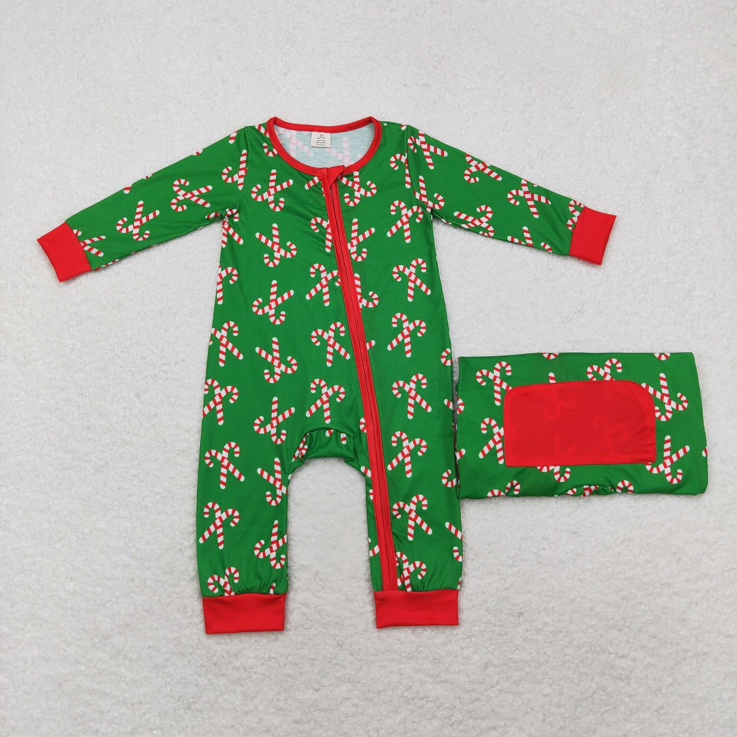 Newborn Baby Boys Christmas Candy Cane Long Sleeve Romper