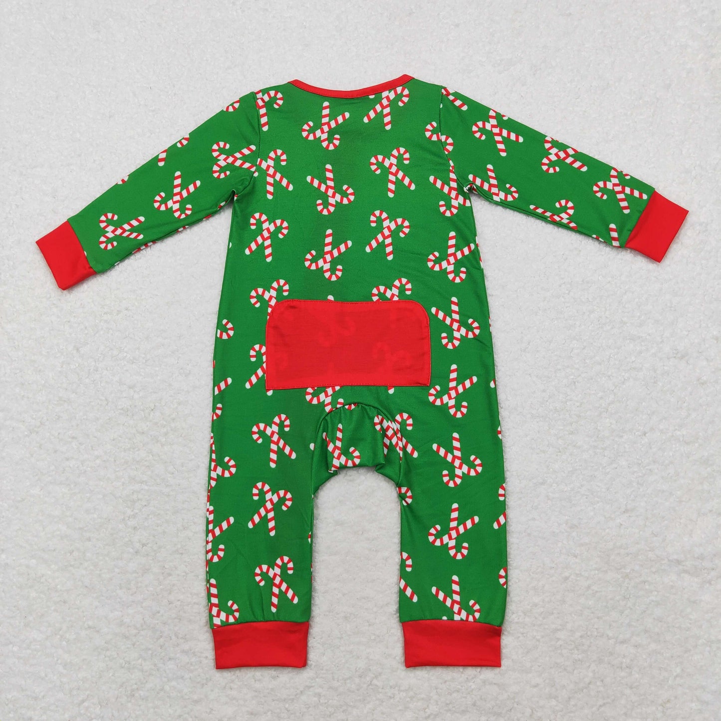 Newborn Baby Boys Christmas Candy Cane Long Sleeve Romper