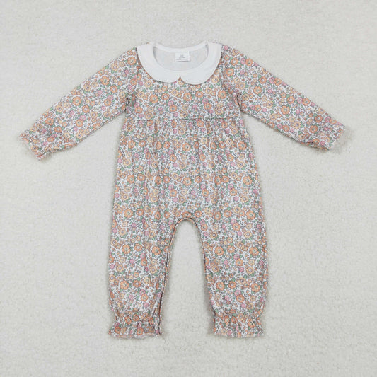 LR1238 Newborn Baby Girls Romper Fall Floral Long Sleeve