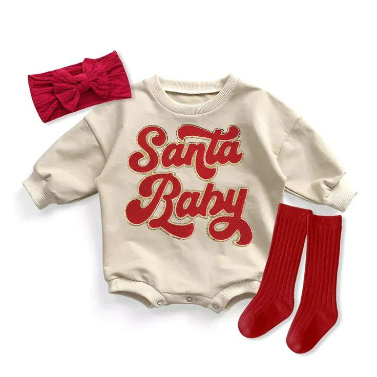 LR1241 Newborn Baby Girls Romper Christmas Sabta Baby