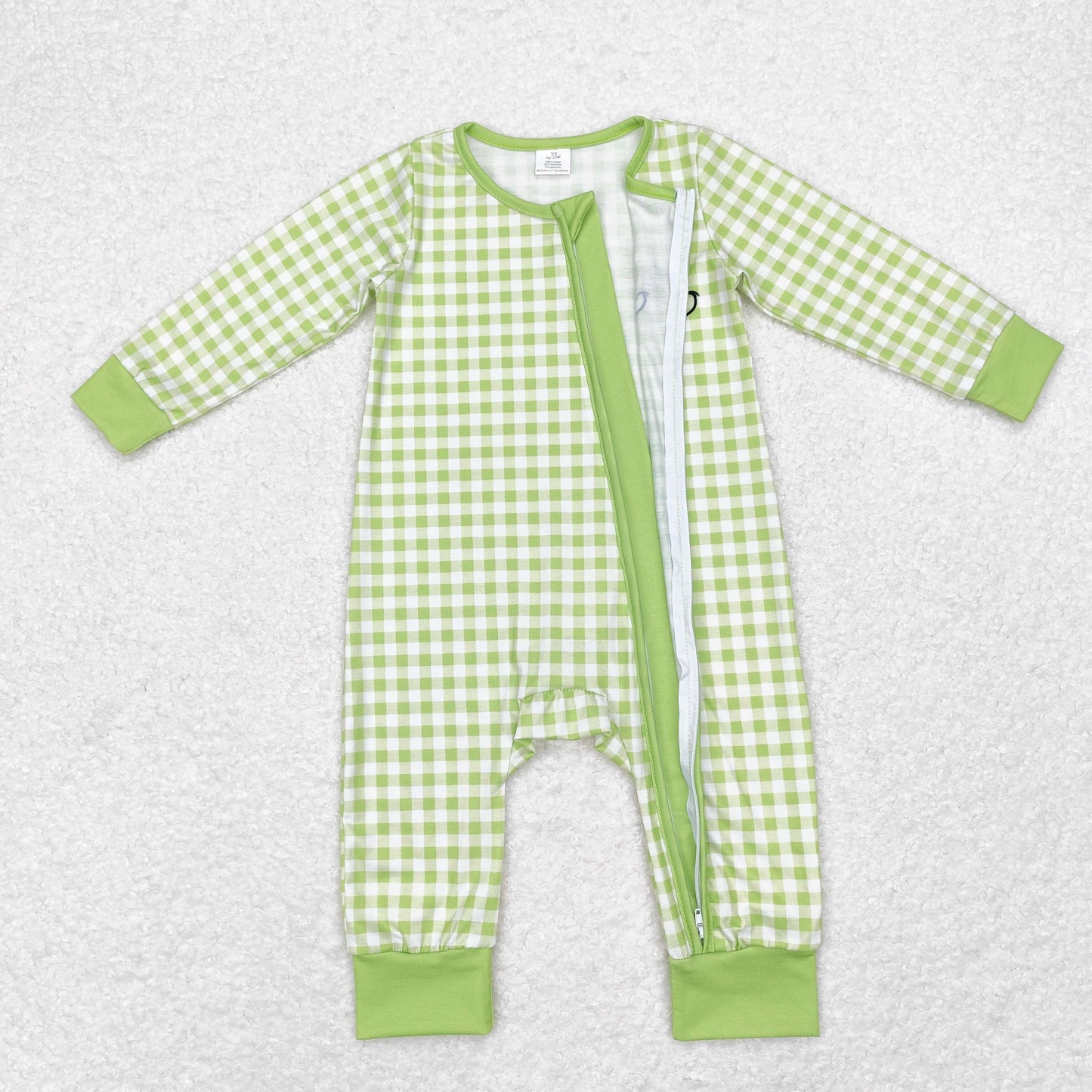 Newborn Baby boys Zipper Romper Christmas Green Face Cartoon