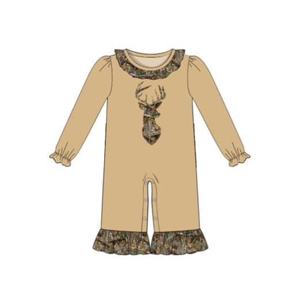 Baby Girls Romper Long Sleeve Camo Deer