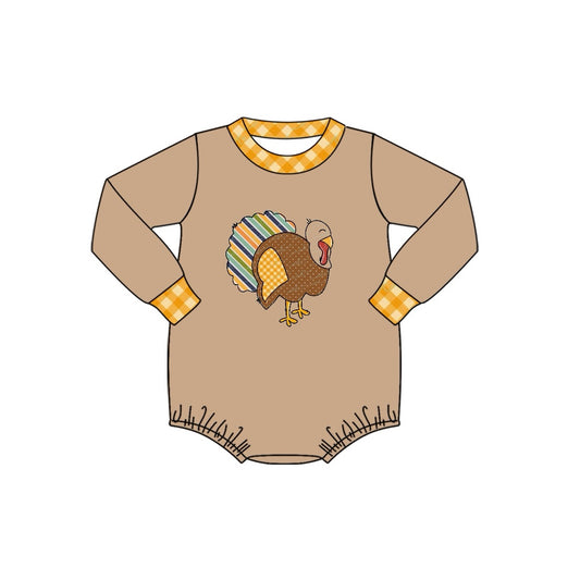 Baby Boys  Romper Thanksgiving Turkey Long Sleeve