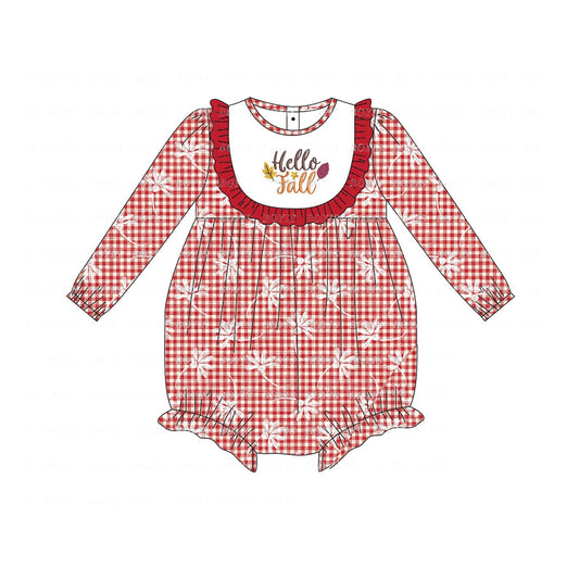 LR1289 Baby Girls Happy Fall Long Sleeve Romper Preorder