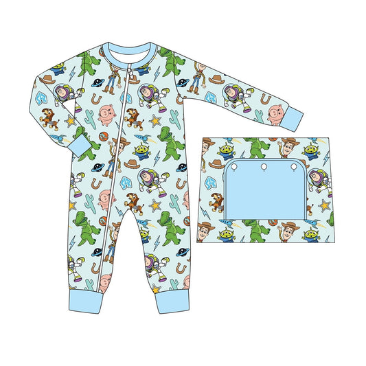 LR1297 Baby Boys Cartoon Toy Long Sleeve Zipper Romper Preorder