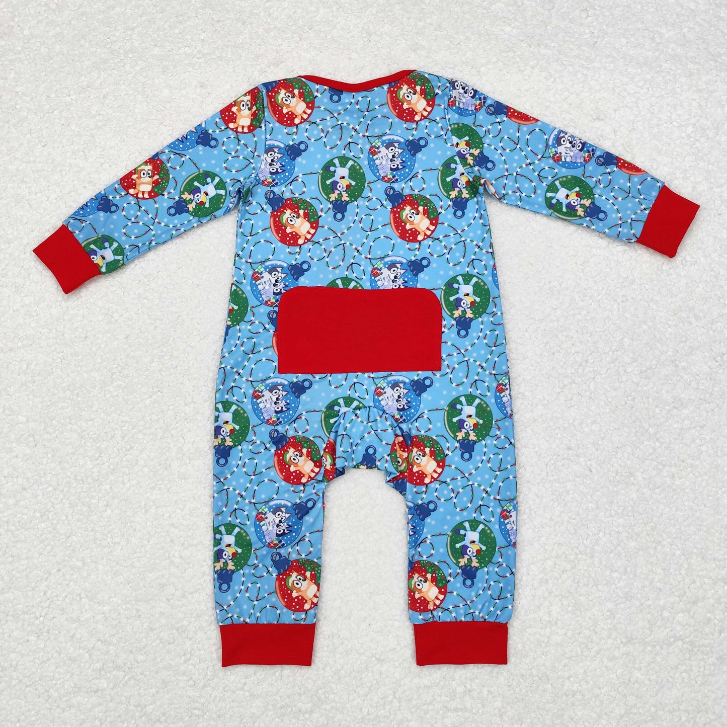Baby Boys Christmas Cartoon Dog Zipper Romper