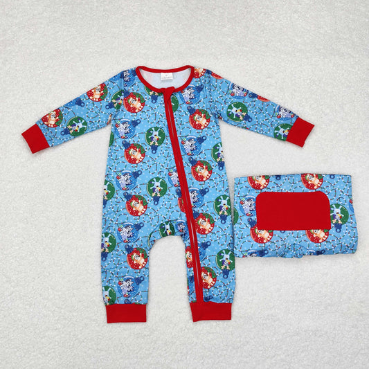 Baby Boys Christmas Cartoon Dog Zipper Romper