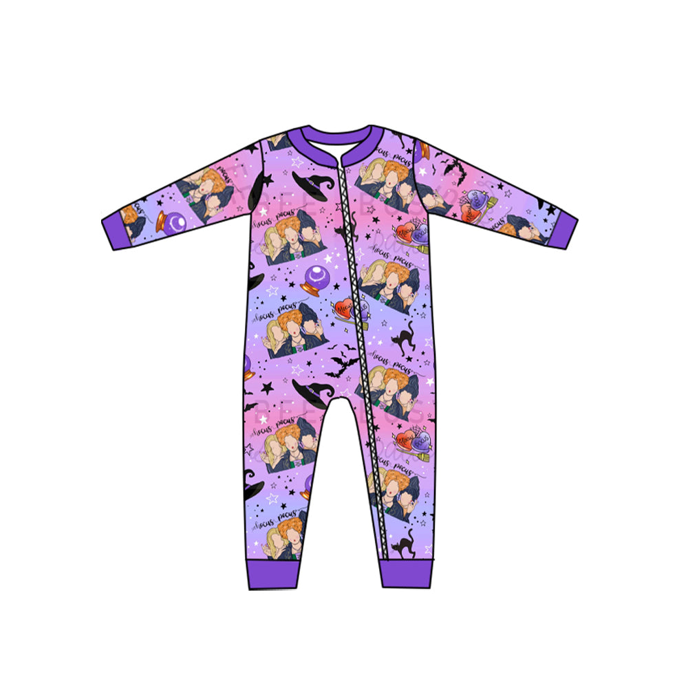 Newborn Baby Halloween Witch Purple Romper Preorder